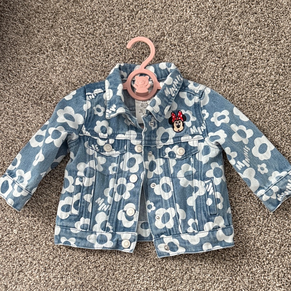 Disney Minnie Mouse Blue and White Kids Jean Jacket